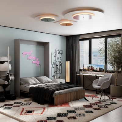 Кровать-трансформер Art in Head Mitra 1,4 1508x2154x2120 К - Пепельный / Ф - Дуб сонома (SM01151300000)