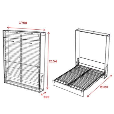 Кровать-трансформер Art in Head Mitra 1,6 1508x2154x2120 К - Нимфея альба / Ф - Антрацит (SM02160200000)