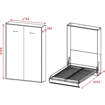 Кровать-трансформер Art in Head Juno 1,6 1744x2154x2210 К - Антрацит / Ф - Пепельный (SM03021500000)