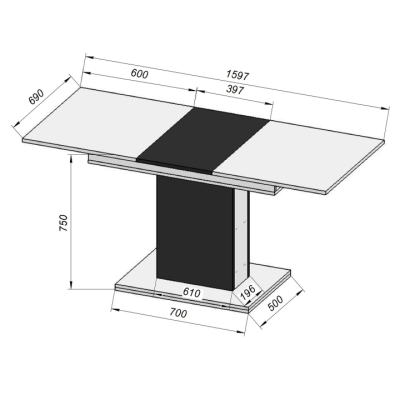 Стол-трансформер Art in Head Boston M 1200х690х750 Белый бриллиант/Белый МДФ (TB12011617000)