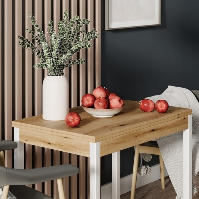 Стол-трансформер Art in Head Lunch 900x750x600 Дуб Эвок/Белый (TB19100000010)