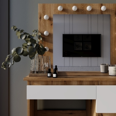 Стол туалетный Art in Head Beauty 940х430х1400 Дуб эвок/Белый бриллиант (TB31100100000)