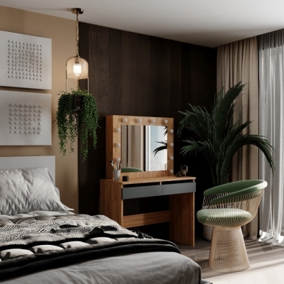 Стол туалетный Art in Head Malta 940х430х1400 Дуб крафт золотой/Графит (TB32120700000)