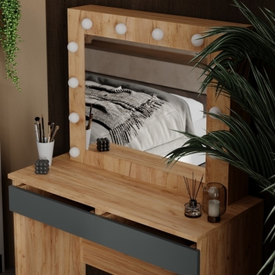 Стол туалетный Art in Head Malta 940х430х1400 Дуб крафт золотой/Графит (TB32120700000)