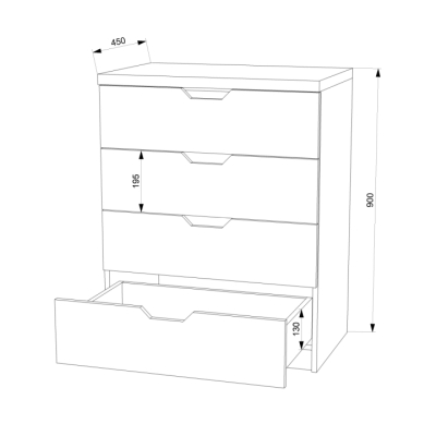 Комод FLASHNIKA 5 (МДФ) (500мм x 450мм x 926мм)