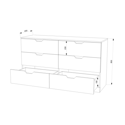 Комод FLASHNIKA 18 (МДФ) (1000мм x 450мм x 733мм)