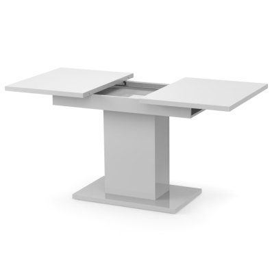 Обеденный раздвижной стол Неман ТВИСТ МДФ Белый глянец