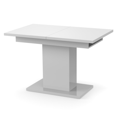 Обеденный раздвижной стол Неман ТВИСТ МДФ Белый глянец