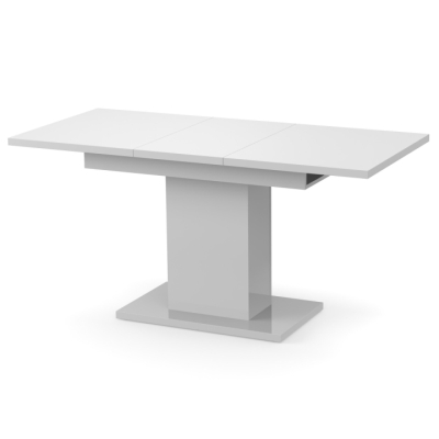 Обеденный раздвижной стол Неман ТВИСТ МДФ Белый глянец