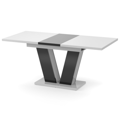 Обеденный раздвижной стол Неман РОЙ МДФ Белый/Черный глянец