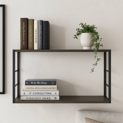 Полка книжная Art In Head 2 Ferrumon 630x370x260 Черный/Венге (109080117)