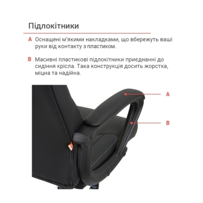 Кресло АКЛАС Крон TILT SP-8320-6N Черный (PU Black)