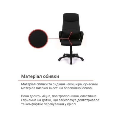 Кресло АКЛАС Крон TILT SP-8320-6N Черный (PU Black)