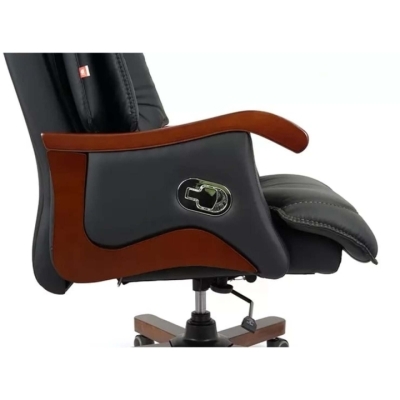 Кресло АКЛАС Галахад EX RL (Кожа LC-A Black)