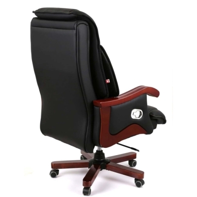 Кресло АКЛАС Галахад EX RL (Кожа LC-A Black/PU Black)