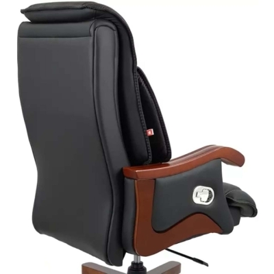 Кресло АКЛАС Галахад EX RL (Кожа LC-A Black/PU Black)