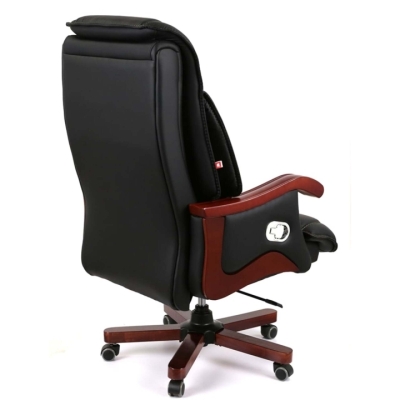 Кресло АКЛАС Галахад EX RL (Кожа LC-A Black)