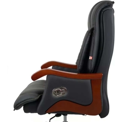 Кресло АКЛАС Галахад EX RL (Кожа LC-A Black/PU Black)