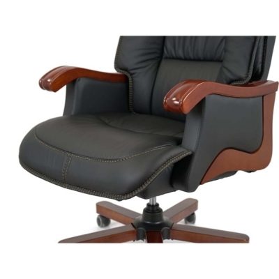 Кресло АКЛАС Галахад EX RL (Кожа LC-A Black)