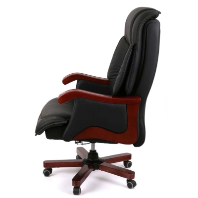 Кресло АКЛАС Галахад EX RL (Кожа LC-A Black/PU Black)