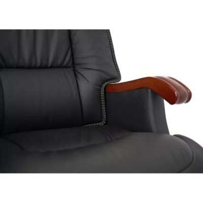 Кресло АКЛАС Галахад EX RL (Кожа LC-A Black/PU Black)
