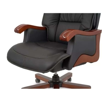 Кресло АКЛАС Галахад EX RL (Кожа LC-A Black/PU Black)