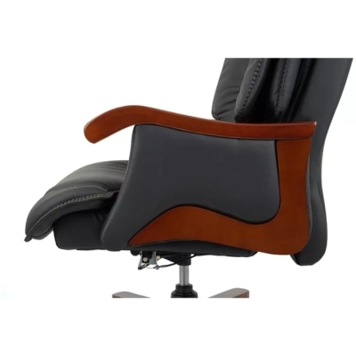 Кресло АКЛАС Галахад EX RL (Кожа LC-A Black/PU Black)