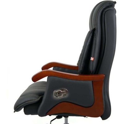Кресло АКЛАС Галахад EX RL Черный (Кожа LC-A black)