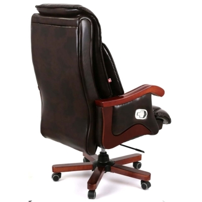 Кресло АКЛАС Галахад EX RL (Кожа LC-K Dark brown)