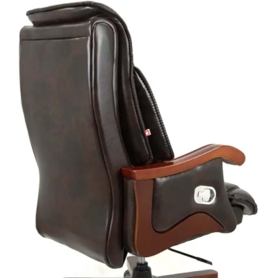 Кресло АКЛАС Галахад EX RL (Кожа LC-K Dark brown/PU Dark brown)