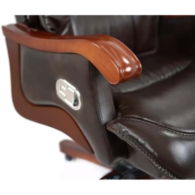 Кресло АКЛАС Галахад EX RL (Кожа LC-K Dark brown/PU Dark brown)