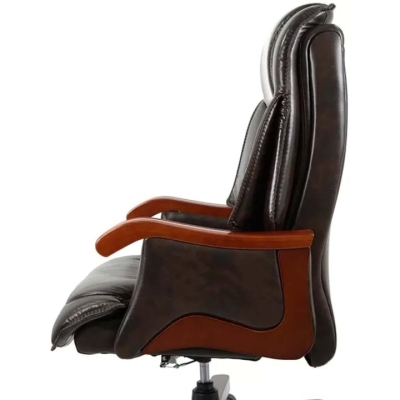 Кресло АКЛАС Галахад EX RL (Кожа LC-K Dark brown/PU Dark brown)