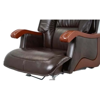 Кресло АКЛАС Галахад EX RL (Кожа LC-K Dark brown/PU Dark brown)