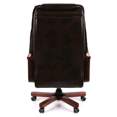 Кресло АКЛАС Галахад EX RL (Кожа LC-K Dark brown/PU Dark brown)