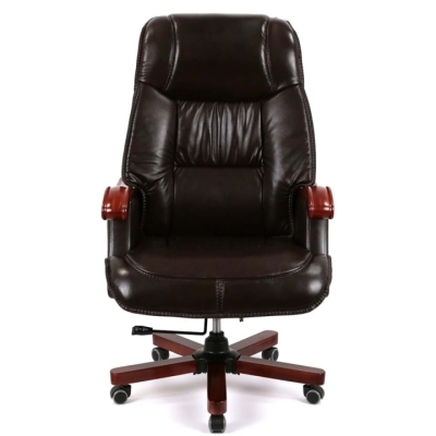 Кресло АКЛАС Галахад EX RL (Кожа LC-K Dark brown/PU Dark brown)