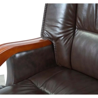 Кресло АКЛАС Галахад EX RL (Кожа LC-K Dark brown/PU Dark brown)