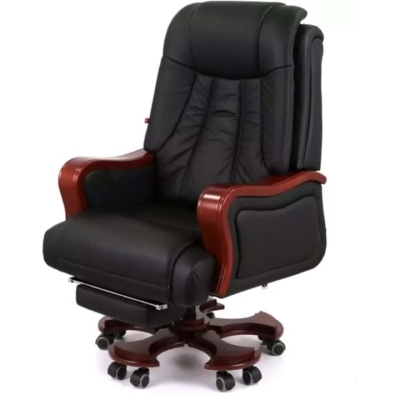 Кресло АКЛАС Тристрам EX RL (Кожа LC-A Black/PU Black)