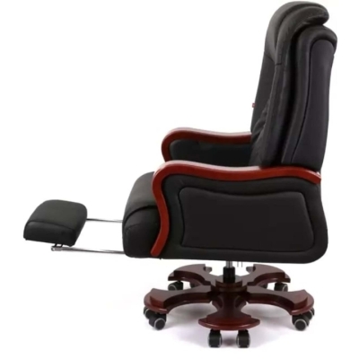 Кресло АКЛАС Тристрам EX RL (Кожа LC-A Black/PU Black)