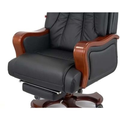 Кресло АКЛАС Тристрам EX RL (Кожа LC-A Black/PU Black)