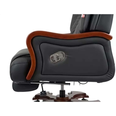 Кресло АКЛАС Тристрам EX RL (Кожа LC-A Black/PU Black)