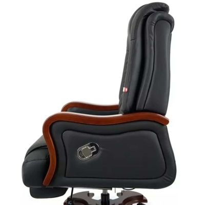 Кресло АКЛАС Тристрам EX RL (Кожа LC-A Black/PU Black)