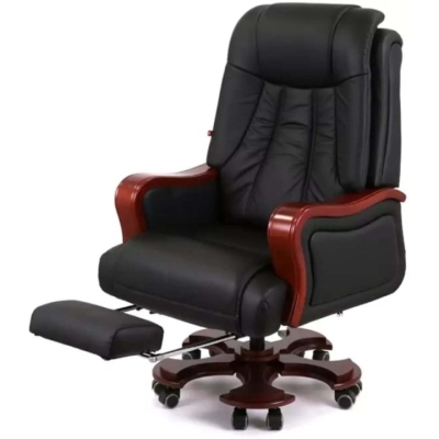Кресло АКЛАС Тристрам EX RL (Кожа LC-A Black/PU Black)