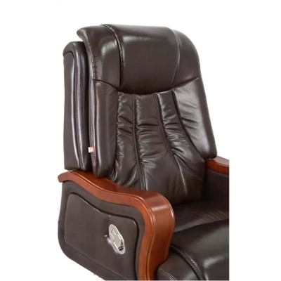 Кресло АКЛАС Тристрам EX RL (Кожа Lux LC-K Dark brown/PU Dark brown)