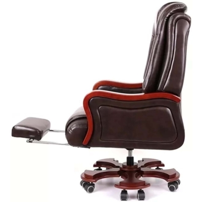 Кресло АКЛАС Тристрам EX RL (Кожа Lux LC-K Dark brown/PU Dark brown)