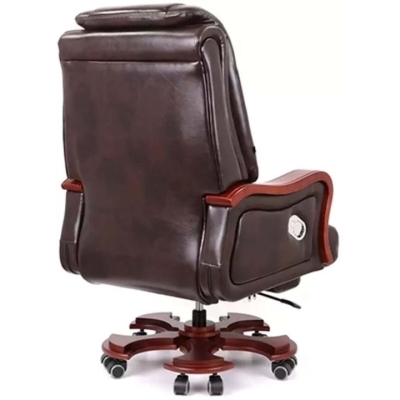 Кресло АКЛАС Тристрам EX RL (Кожа Lux LC-K Dark brown/PU Dark brown)