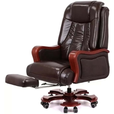 Кресло АКЛАС Тристрам EX RL (Кожа Lux LC-K Dark brown/PU Dark brown)