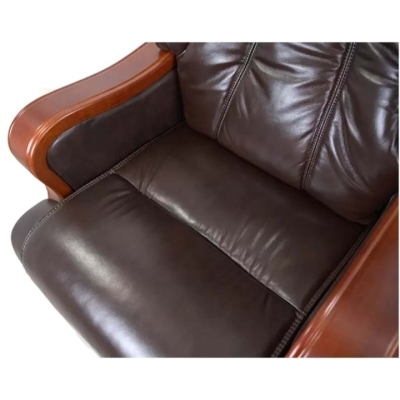Кресло АКЛАС Тристрам EX RL (Кожа Lux LC-K Dark brown/PU Dark brown)