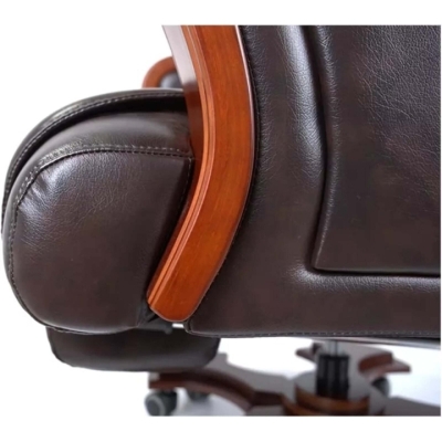 Кресло АКЛАС Тристрам EX RL (Кожа Lux LC-K Dark brown/PU Dark brown)