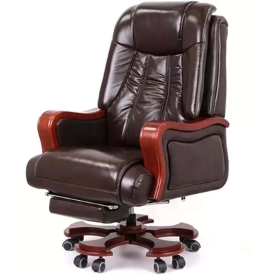Кресло АКЛАС Тристрам EX RL (Кожа Lux LC-K Dark brown/PU Dark brown)