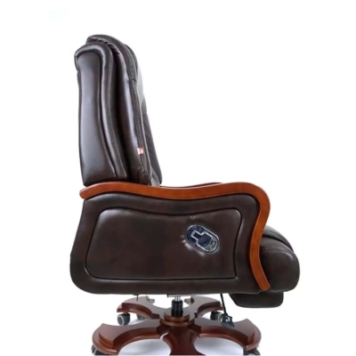 Кресло АКЛАС Тристрам EX RL (Кожа Lux LC-K Dark brown/PU Dark brown)